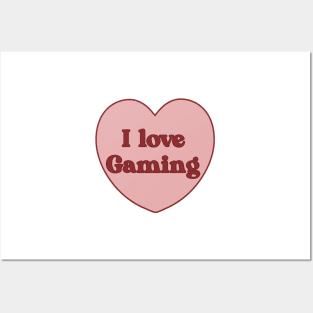 I love gaming heart aesthetic dollette coquette pink red Posters and Art